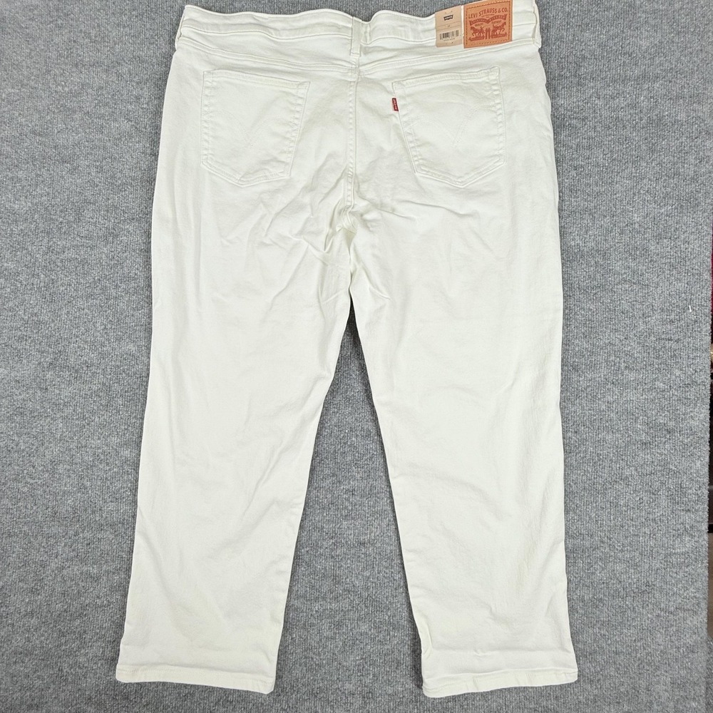 Levis Boyfriend Jeans Womens 24W White Stretch Tapered Leg Mid Rise Relaxed Fit - Picture 10 of 16